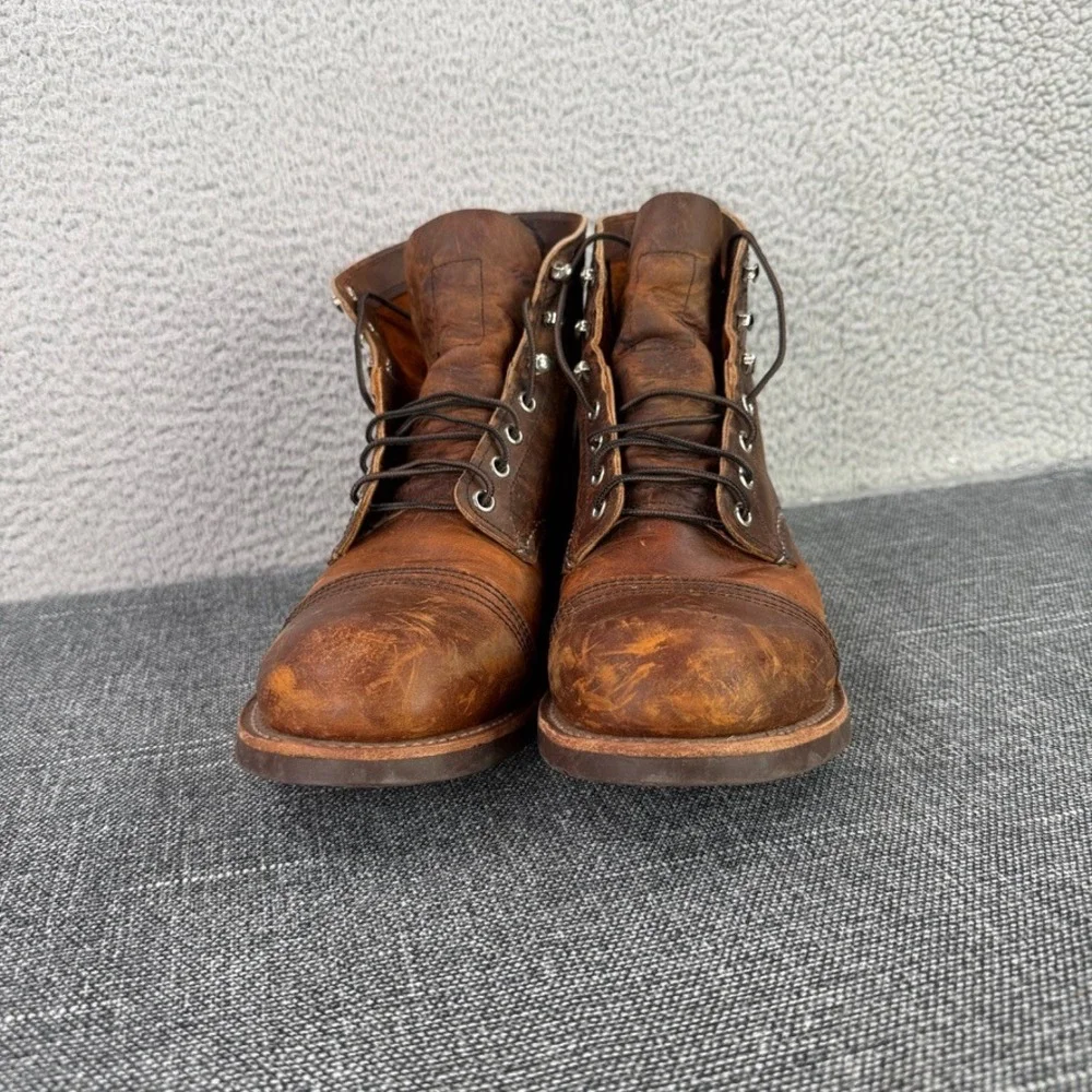 Red Wing Iron Ranger Men 10 Brown 8085 Copper Rough & Tough Leather Work Boots